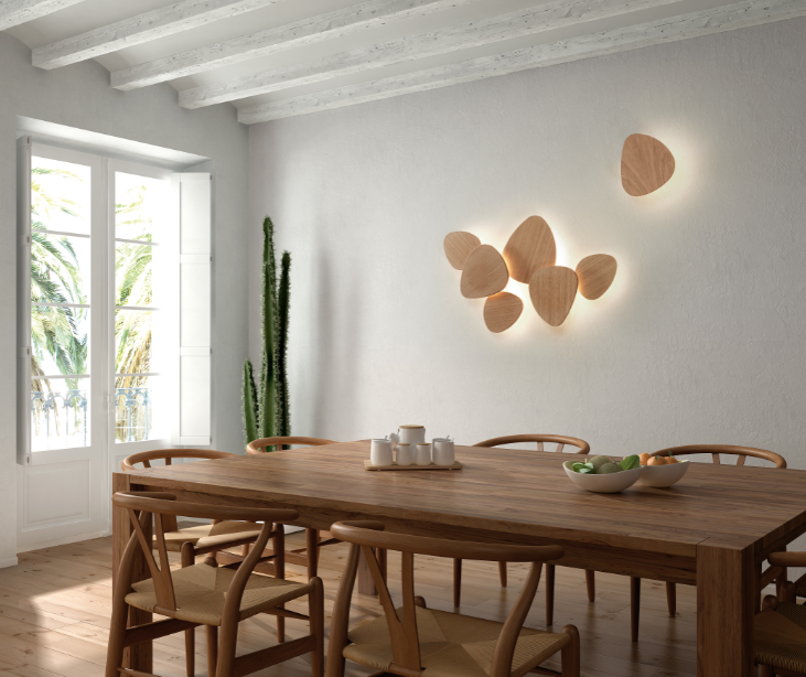 Bover Tria Set Holz Wandleuchte Esszimmer Esstisch