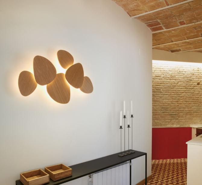 Bover Tria Set Wandleuchte Holz Küche