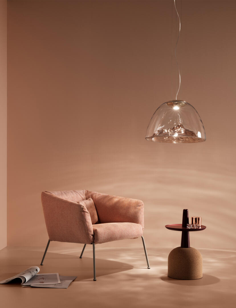 Axolight Mountain View Pendelleuchte aus Glas im Wohnzimmer