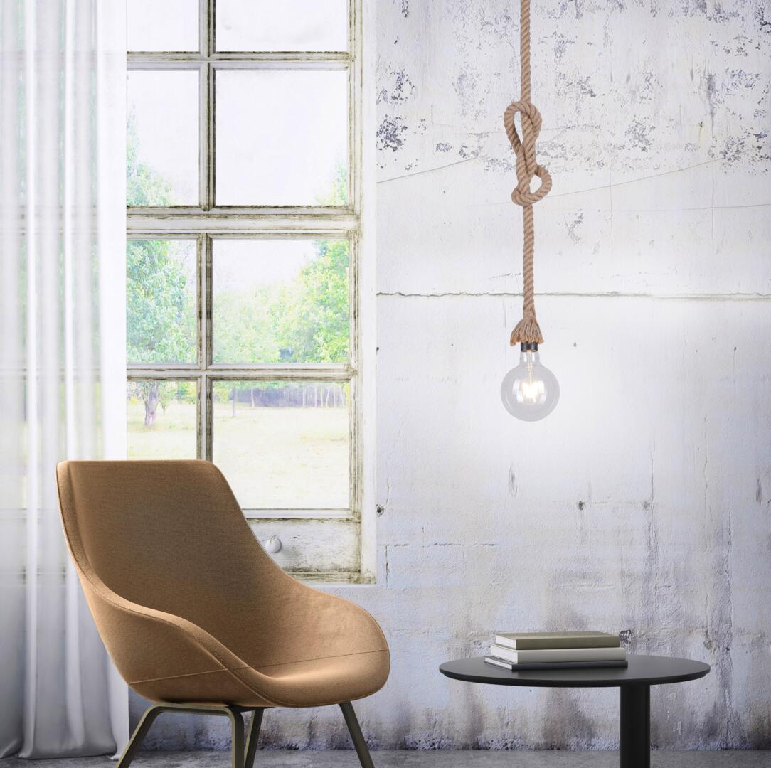 Pendelleuchte Seil Industrial Style Wohnzimmer