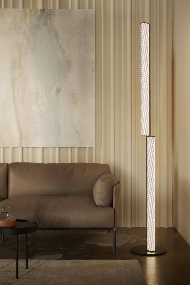 Slamp Modula Twisted dimmbare Stehleuchte Wohnzimmer